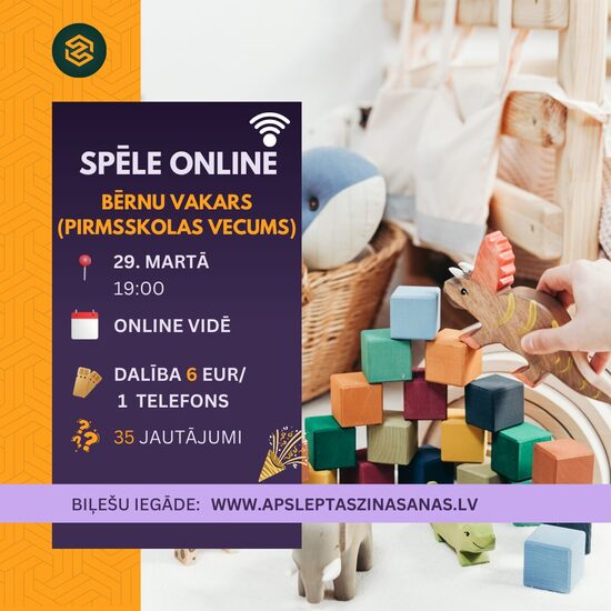 ONLINE - dalība spēlē "Bērnu vakars" - 29.03.